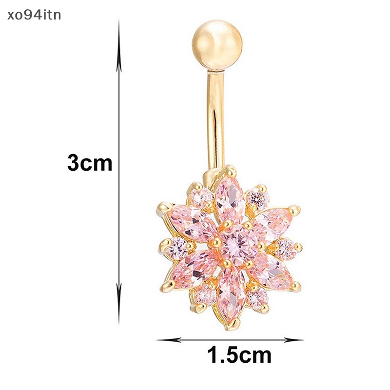 1 Khuyên Rốn Bằng Thép Không Gỉ Hình Hoa Đính Đá Quyến Rũ