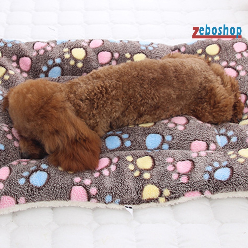 Thảm Lông Cừu Mềm Mại Hình Dấu Chân Chó Mèo Ngôi Sao Giữ Ấm Cho Thú Cưng