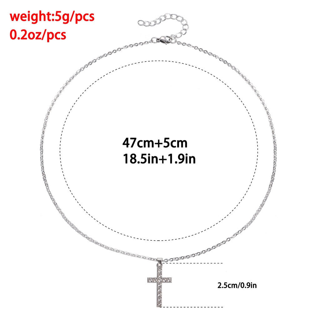 Vòng cổ Kim Loại Mỏng Mặt Thánh Giá Đính Đá Phong Cách Retro Cho Nữ