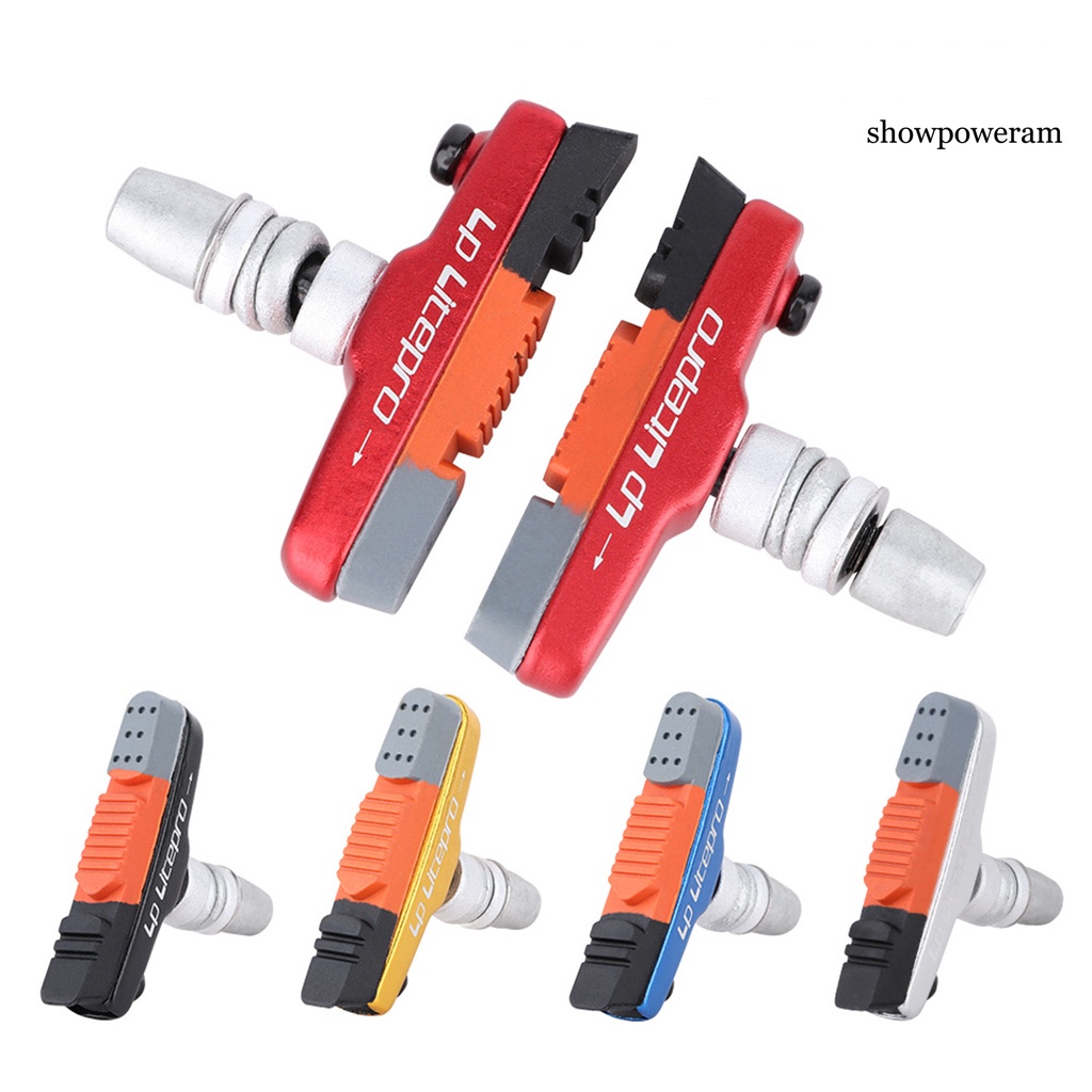 1 Cặp Má Phanh Xe Đạp Hình Chữ V Bằng Cao Su Dày Dặn Giảm Tiếng Ồn Tiện Dụng