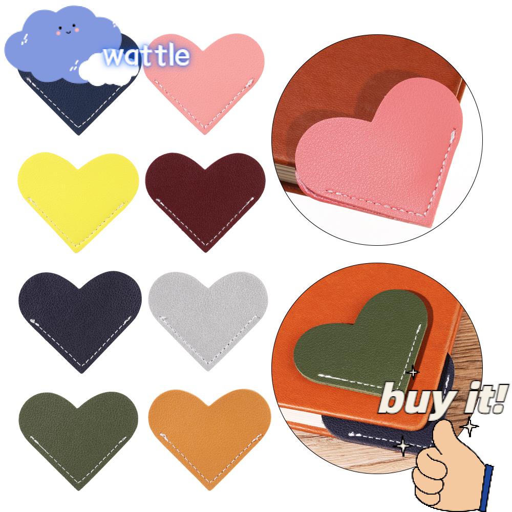 Thẻ Đánh Dấu Trang Sách Hình Trái Tim Nhiều Màu Bằng Da Dễ Thương Dùng Làm Quà Tặ