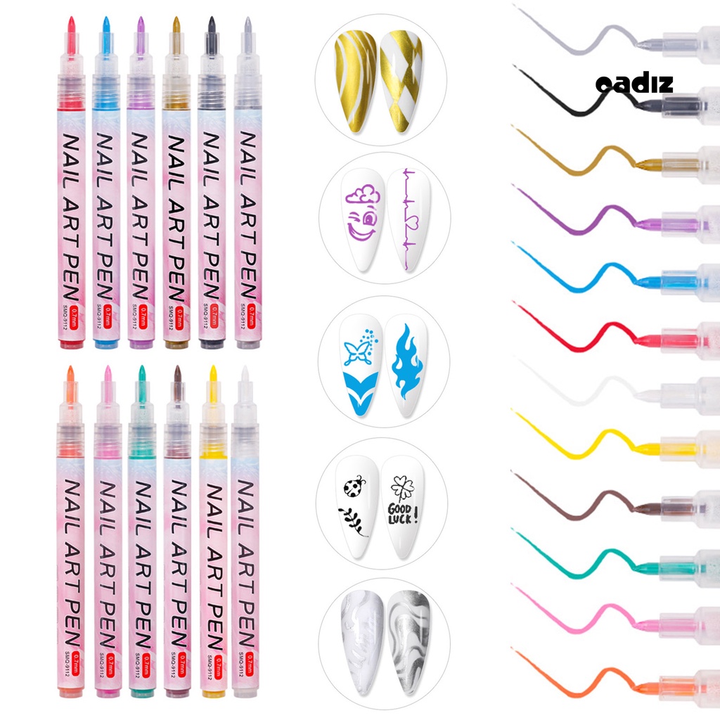 Bút Vẽ Trang Trí Móng Nghệ Thuật Nhanh Khô Chống Rò Rỉ Màu Sắc Đẹp Mắt DIY