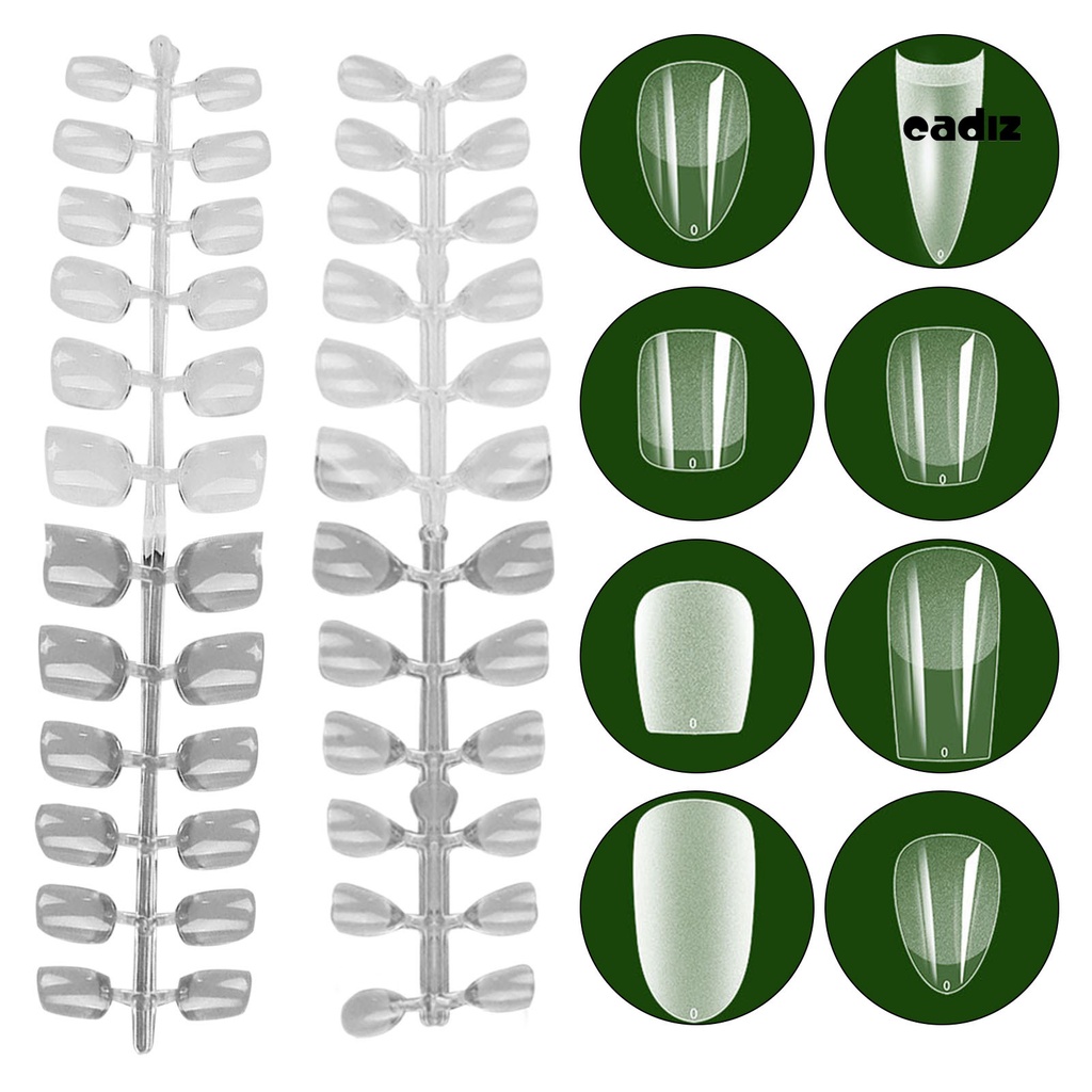 Bộ 120 Móng Tay Giả Bằng Nhựa Trong Suốt Nhiều Hình Dạng Có Thể Tháo Rời DIY