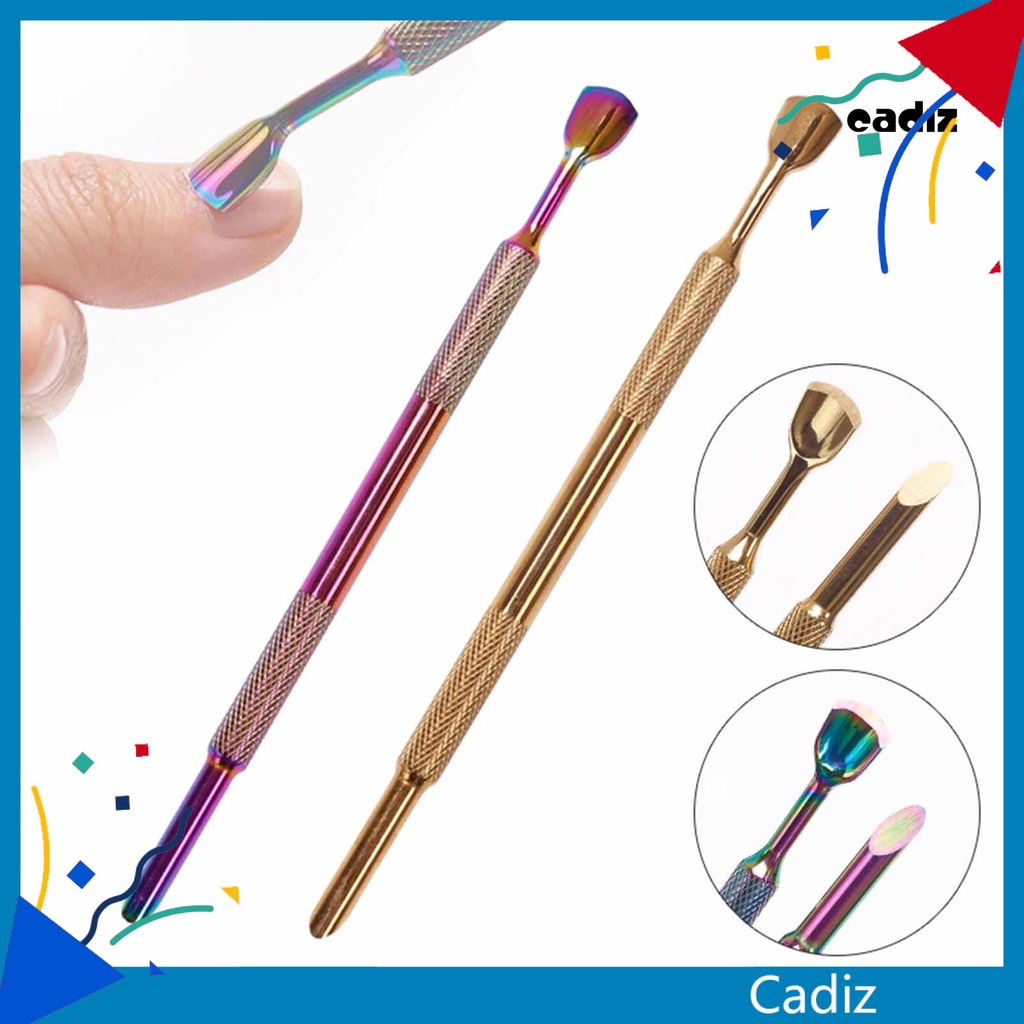 Dụng Cụ Đẩy Biểu Bì Cắt Móng Hai Đầu Hình Tròn / Cong Bằng Thép Không Gỉ Dùng Chăm Sóc Móng Tay