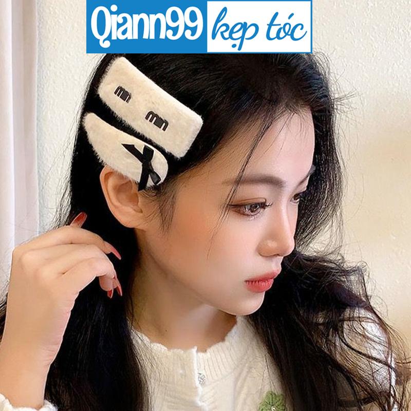 💓Bộ Kẹp Tóc Lông Nhung Đính Nơ Thời Trang Cao Cấp Cho Nữ