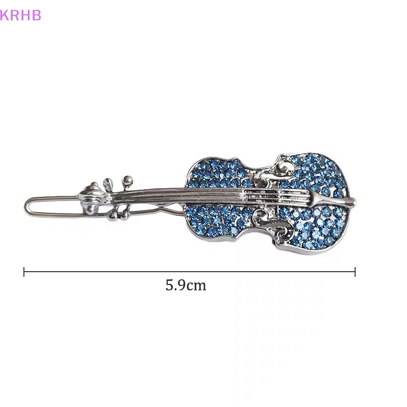 Kẹp Tóc Kim Loại Đính Đá Hình Đàn Violin Mới