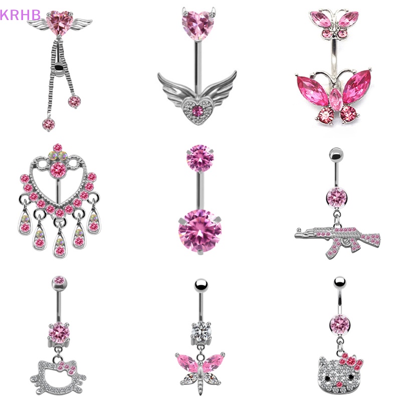 Khuyên Rốn Hình Trái Tim / Bướm Bằng Thép Không Gỉ Thời Trang Cho Nữ Mới