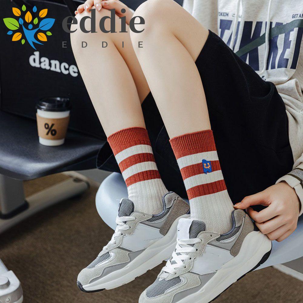 Vớ Thể Thao Họa Tiết Kẻ Sọc Thêu Chữ 26Ede Dễ Thương Thời Trang Thu Đông Cho Nữ