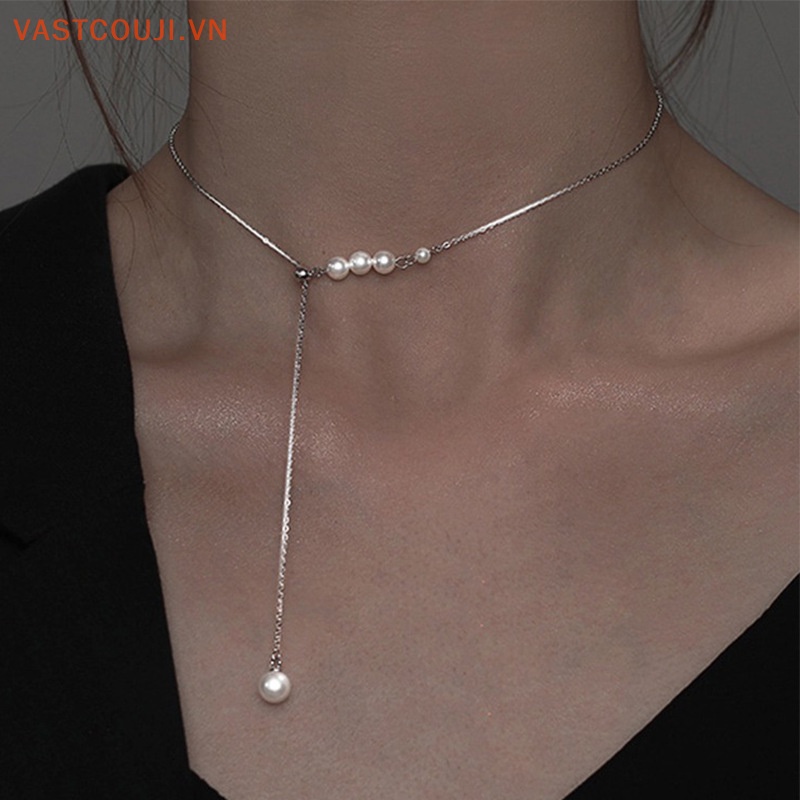 Vòng Cổ Chuỗi Ngọc Trai Đơn Giản Có Thể Điều Chỉnh Cho Nữ