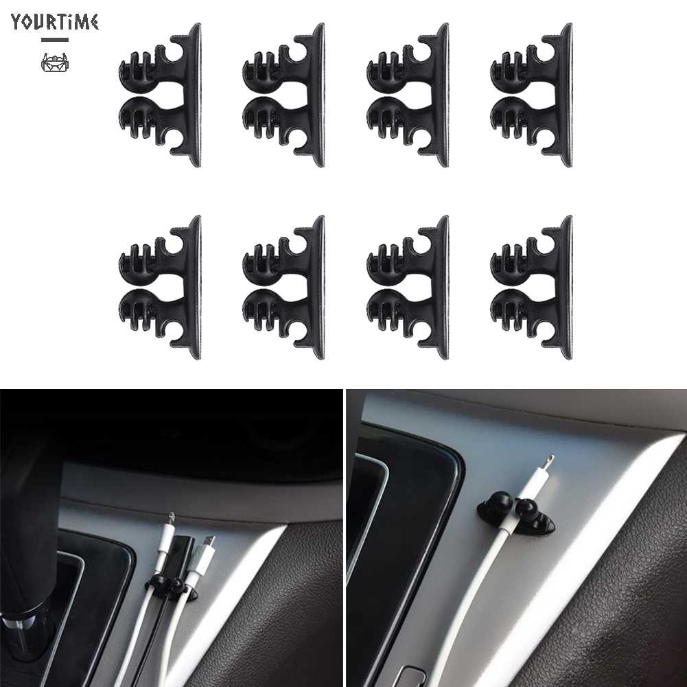 Set 8 Giá Đỡ Dây Cáp USB Gắn Xe Hơi Tiện Lợi