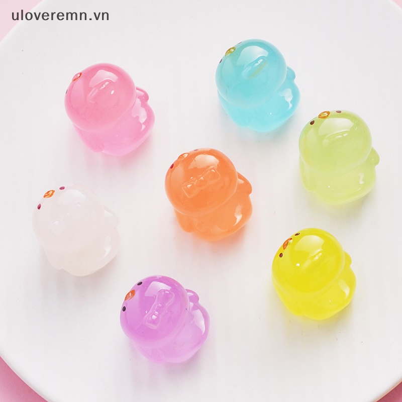 1 Tượng Vịt Mini Phát Quang Dễ Thương Dùng Trang Trí Tiểu Cảnh / Xe Hơi