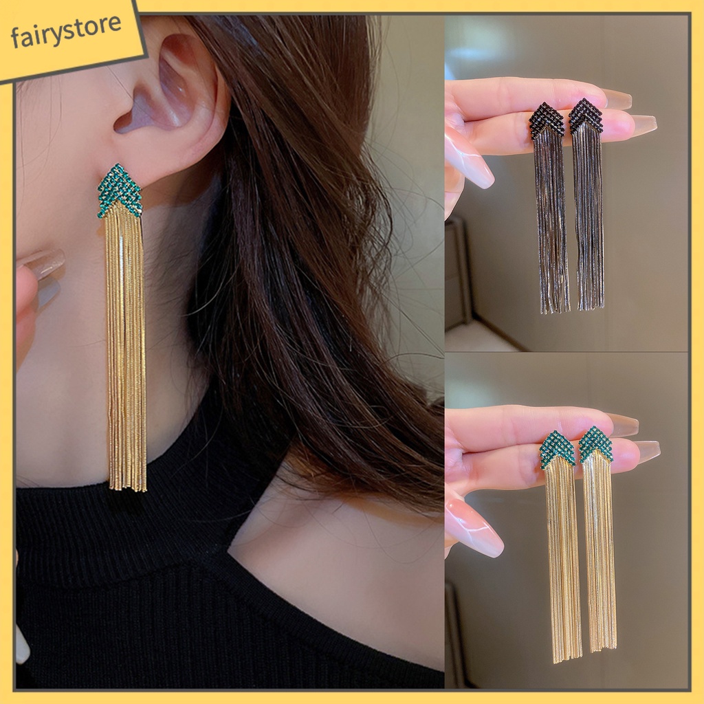 1 Đôi Bông Tai Hình Tam Giác Đính Đá Thời Trang Dành Cho Nữ