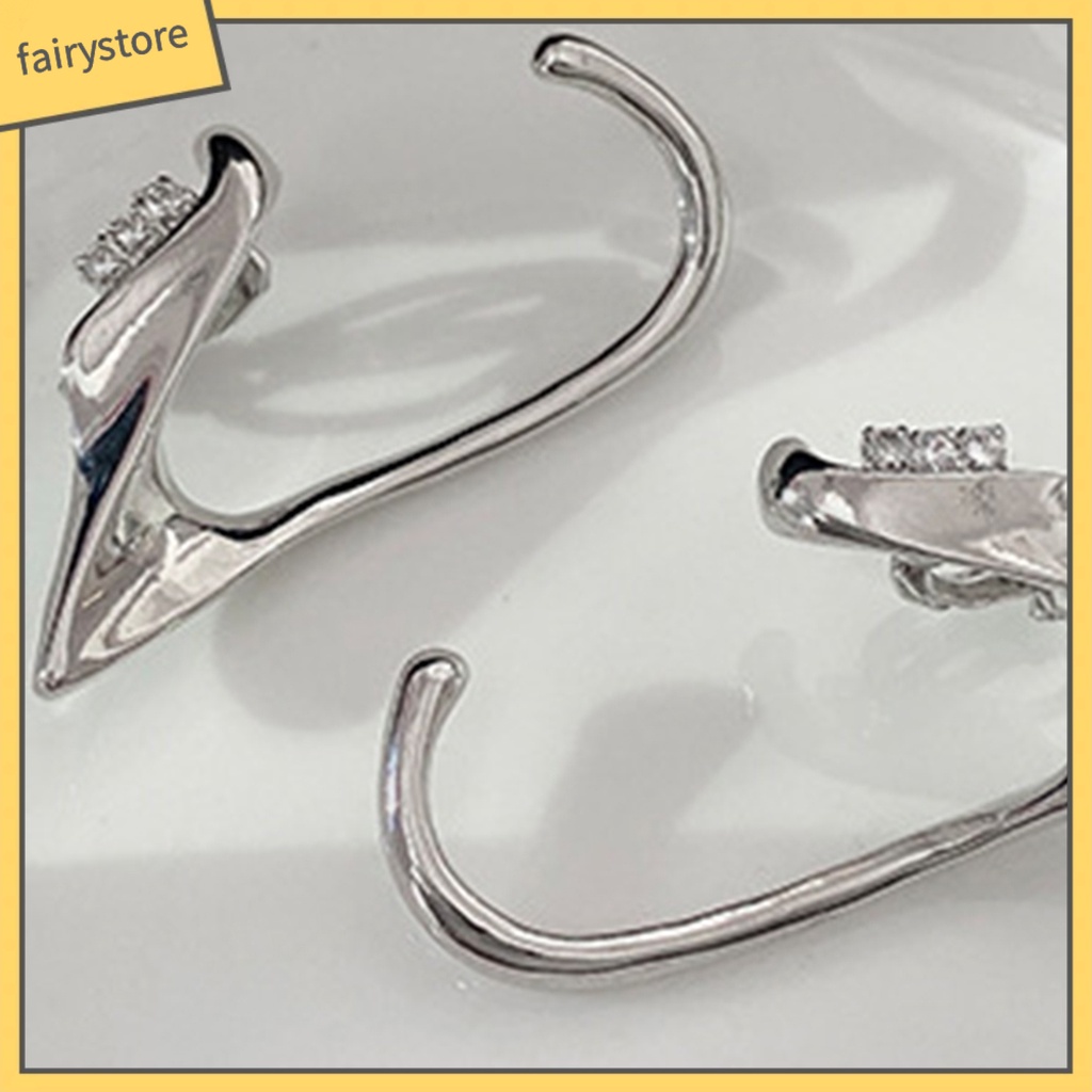 1 Đôi Khuyên Kẹp Vành Tai Đính Đá Phong Cách Hip hop Thời Trang Cho Nữ