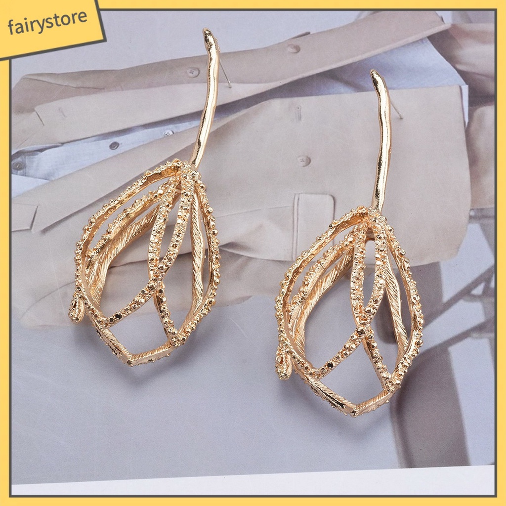 1 Đôi Bông Tai Kim Loại Hình Hoa Phong Cách Vintage Dành Cho Nữ