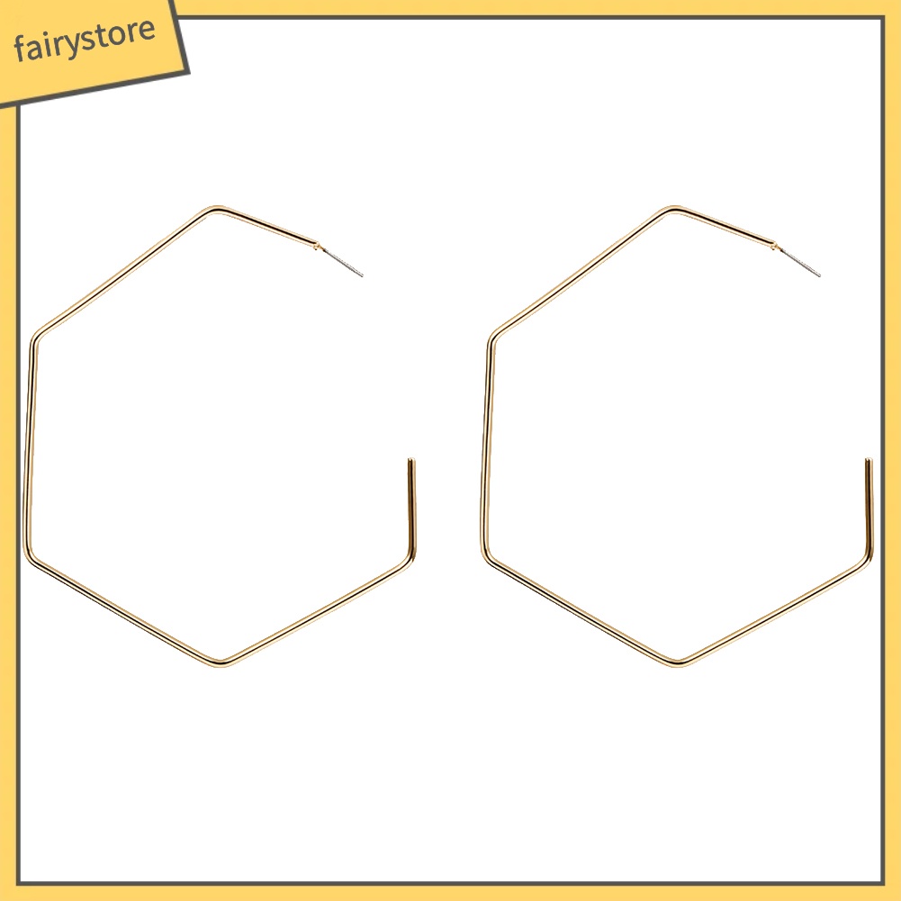 Đôi Khuyên Tai Hình Lục Giác Thời Trang Cho Nữ