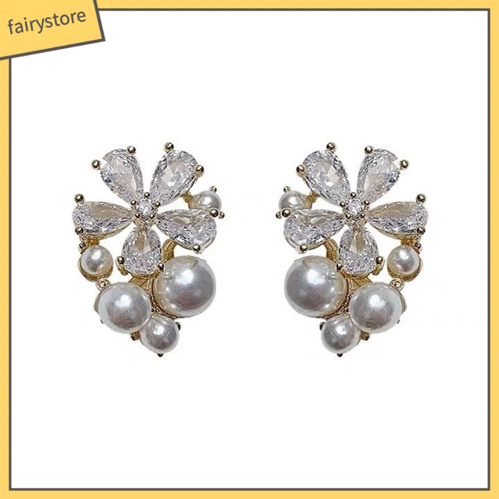 1 Đôi Bông Tai Đinh Tán Bằng Hợp Kim Cứng Chống Dao Hình Bông Hoa Dành Cho Nữ