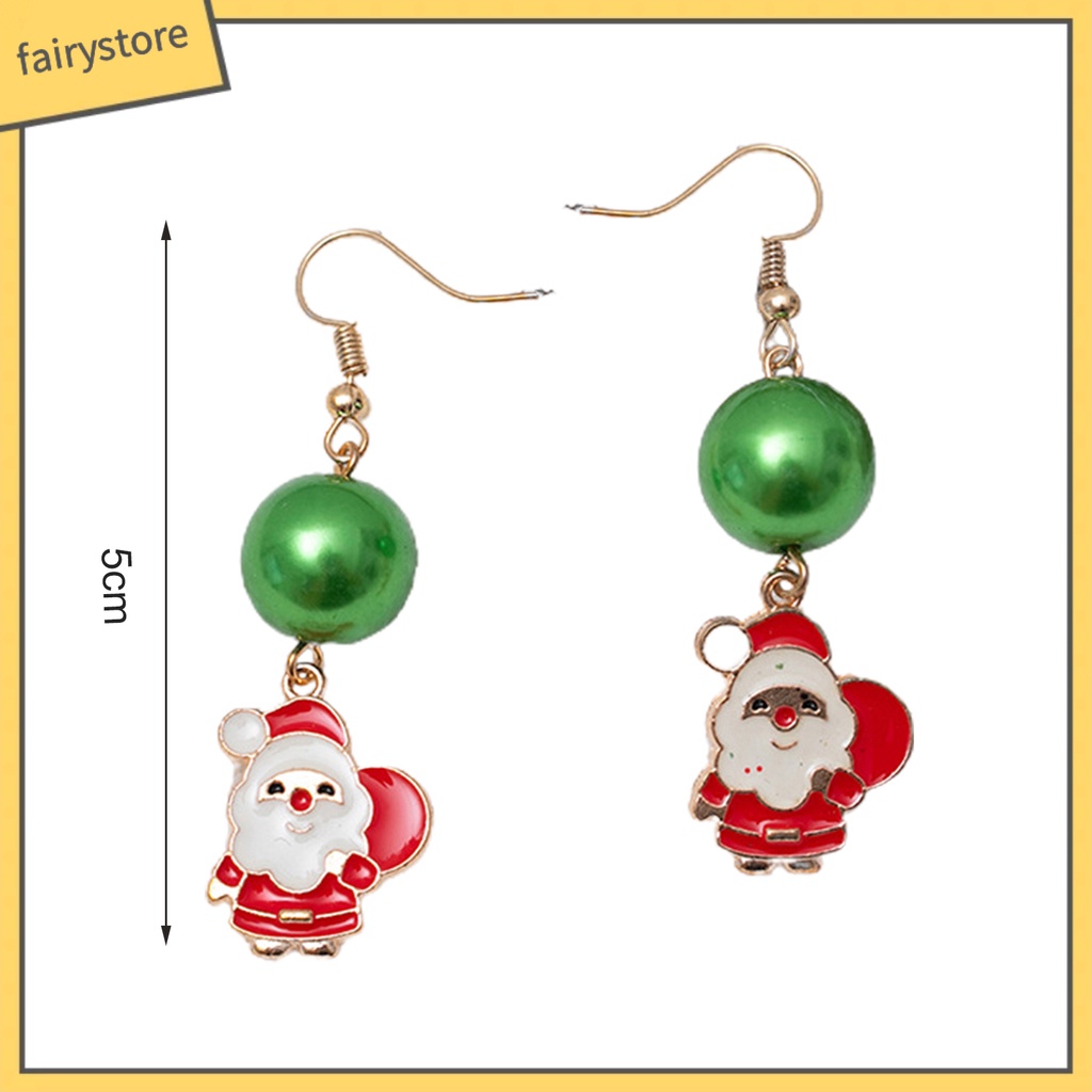 1 Cặp Bông Tai Hình Người Tuyết Nhiều Màu Sắc Siêu Bền Dễ Mặc Giáng Sinh