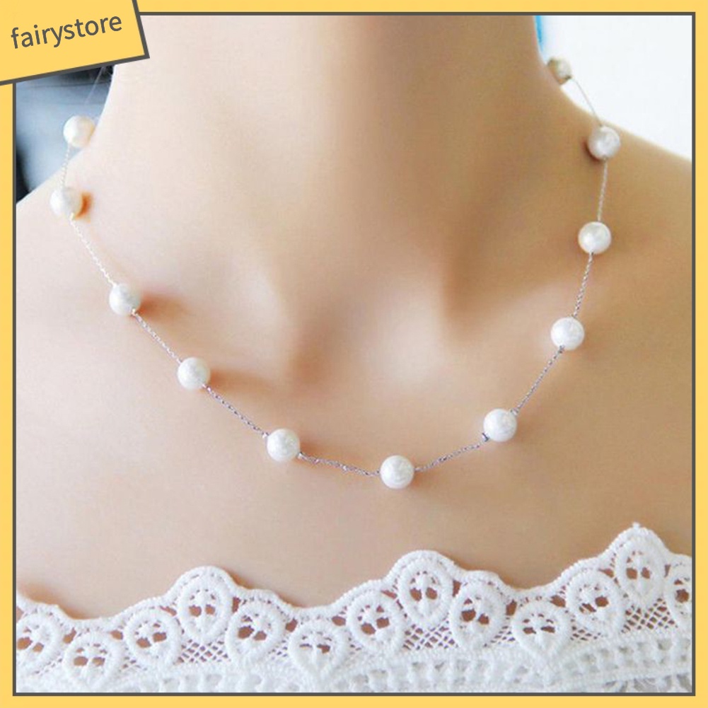Vòng Cổ Choker Phối Hạt Ngọc Trai Giả Thời Trang Xinh Xắn Cho Nữ