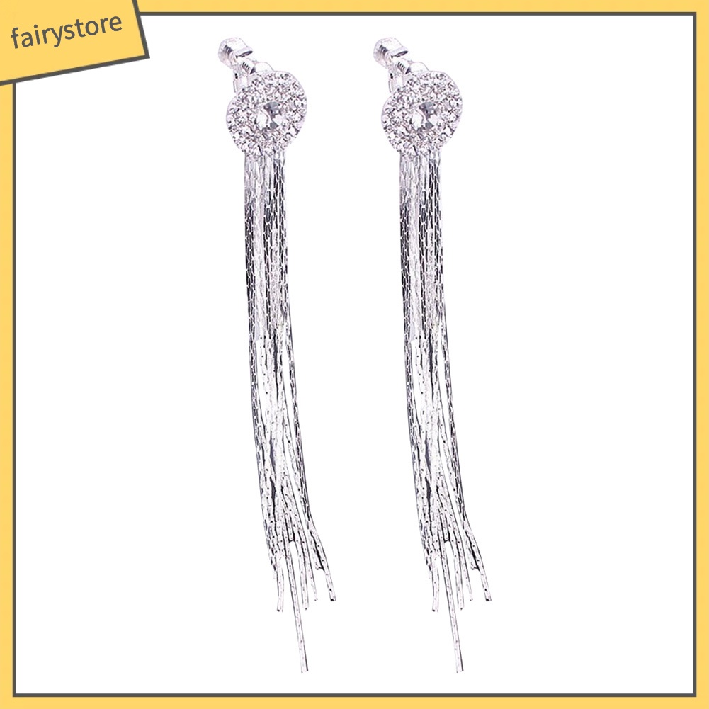 Bông Tai Dài Đính Đá Lấp Lánh Thời Trang Dành Cho Nữ