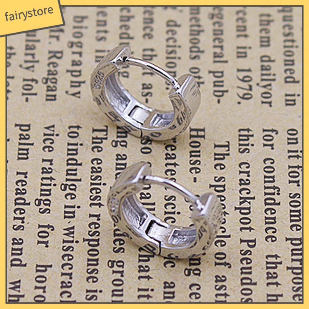 Khuyên Tai Tròn Mạ Bạc Đơn Giản Dùng Làm Quà Tặng Hằng Ngày