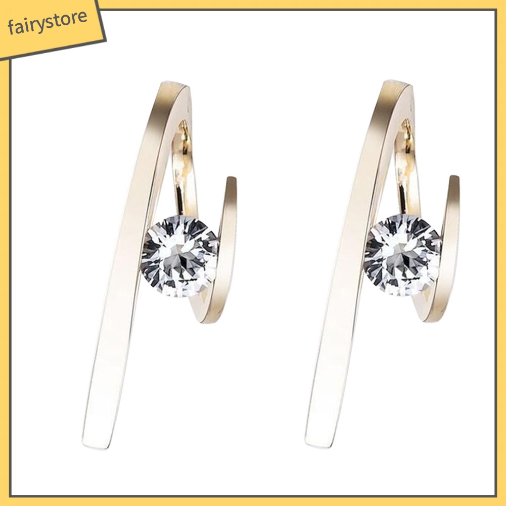 Bông Tai Tròn Đính Đá Zircon Thời Trang Dành Cho Nữ