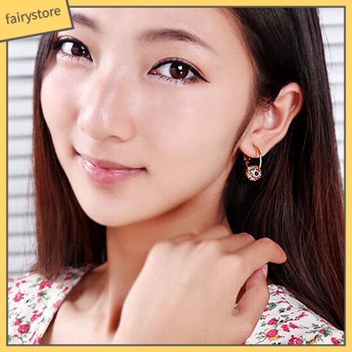 [FRO] Khuyên Tai Đính Đá Nhiều Màu Sắc May Mắn Cho Nữ