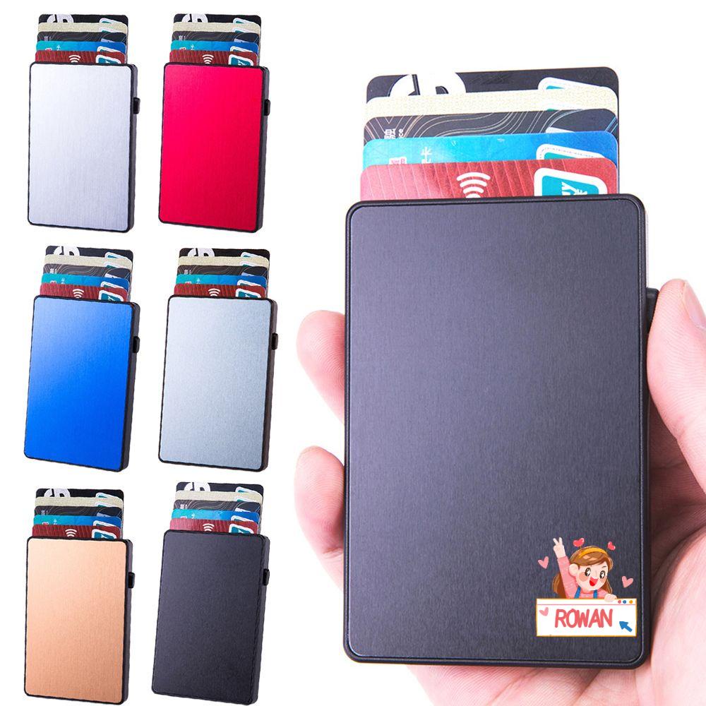 Ví Nam ROWANS Tự Động Bật Lên Đựng Thẻ Tín Dụng Siêu Mỏng Chống Trộm RFID