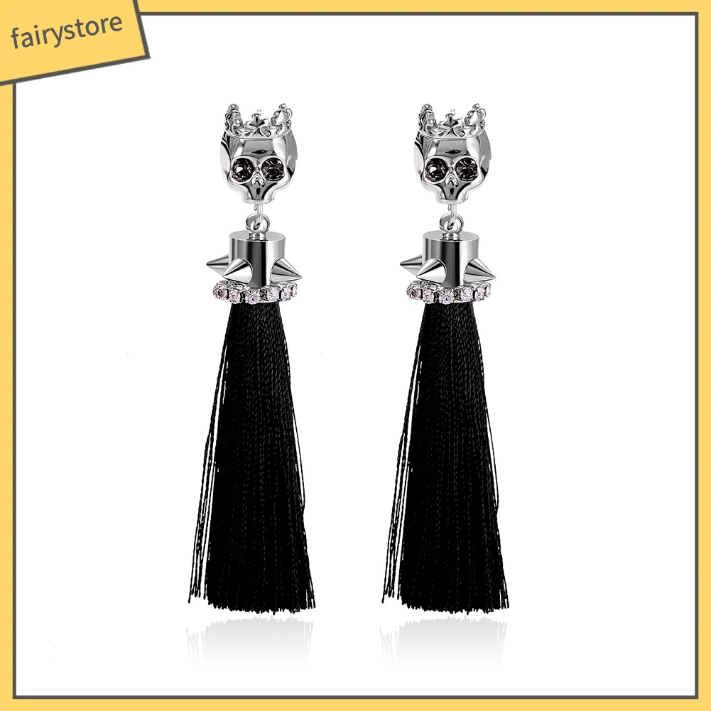 Đôi Khuyên Tai HìNh ĐầU Lâu ĐíNh Zircon Giả ThờI Trang Cho Nữ