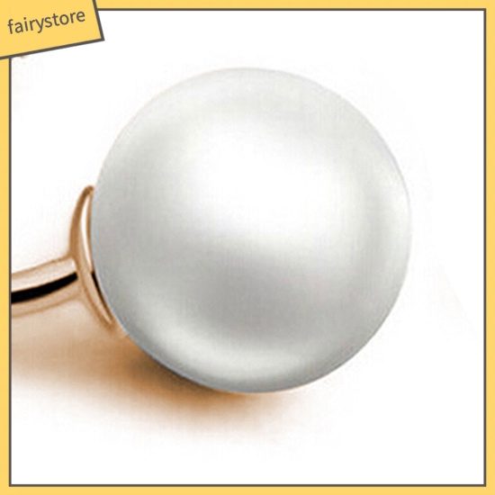 1 Đôi Bông Tai Tròn Đính Ngọc Trai Giả Thời Trang