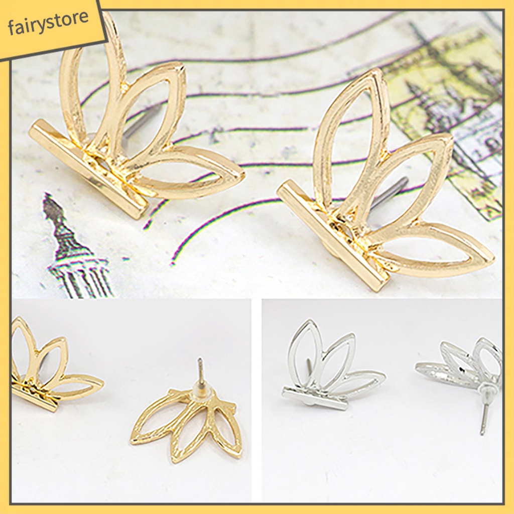 1 Đôi Bông Tai Hai Mặt Hình Hoa Sen Thời Trang Dành Cho Nữ