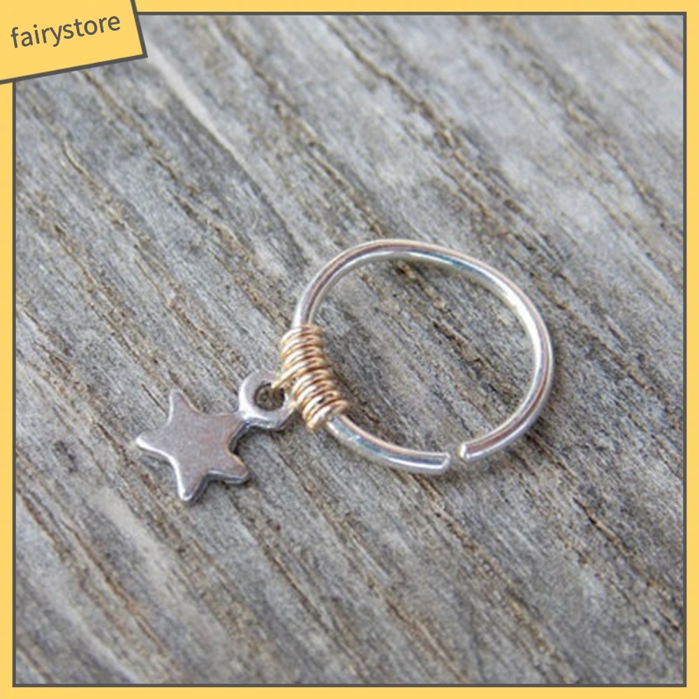 1 Khuyên Tai Tròn Đính Ngôi Sao Thời Trang