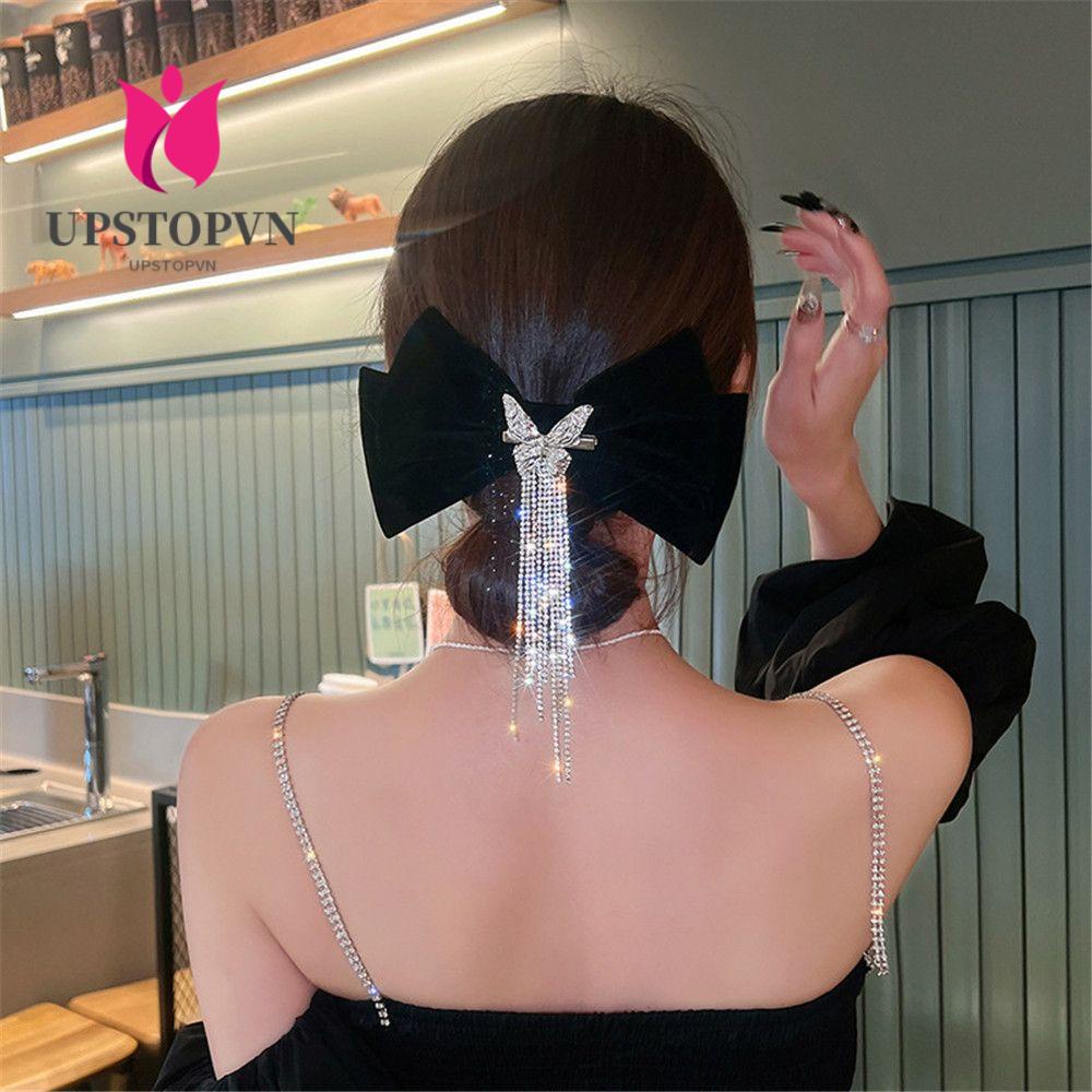 Kẹp Tóc Nơ Bằng Satin Thời Trang|Dây Tua Rua Xinh Xắn Chất Lượng