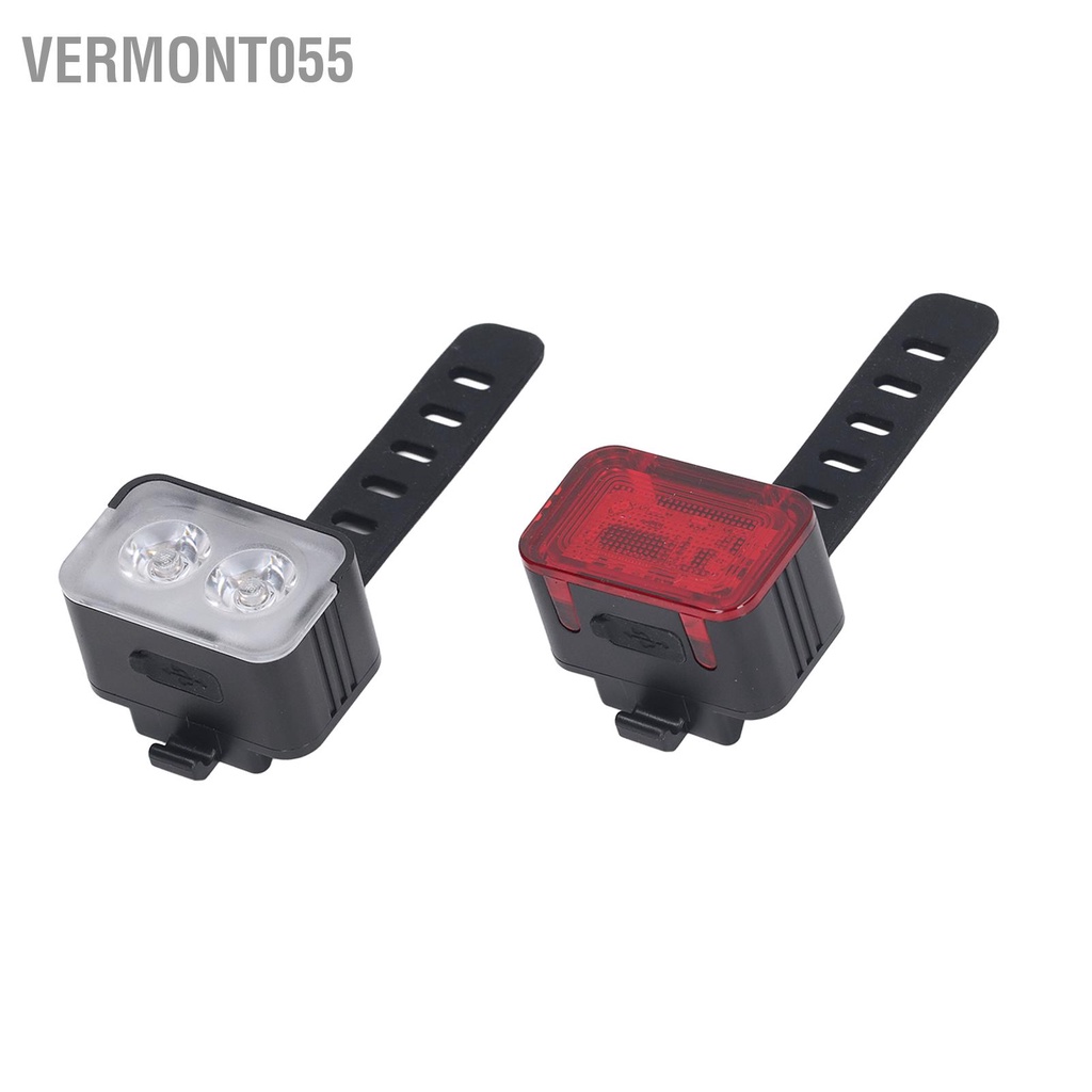Vermont055 Đèn Xe Đạp Sạc Bộ Chống Nước IPX6 Đi Đêm An Toàn Trước LED Họa Tiết Rằn Ri Nét Ta 016RAR