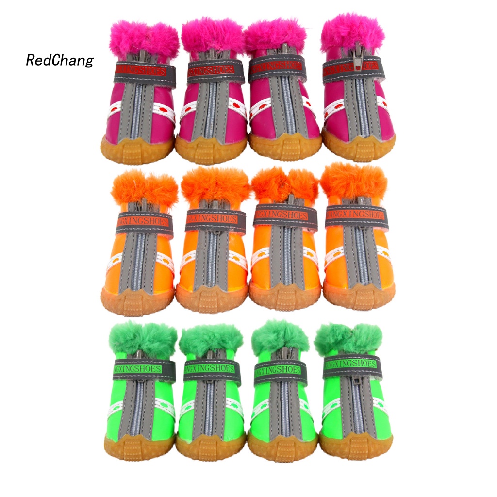 Rc ~ Set 4 Băng Dính Giữ Ấm Giày Sneaker Cho Chó Nhỏ