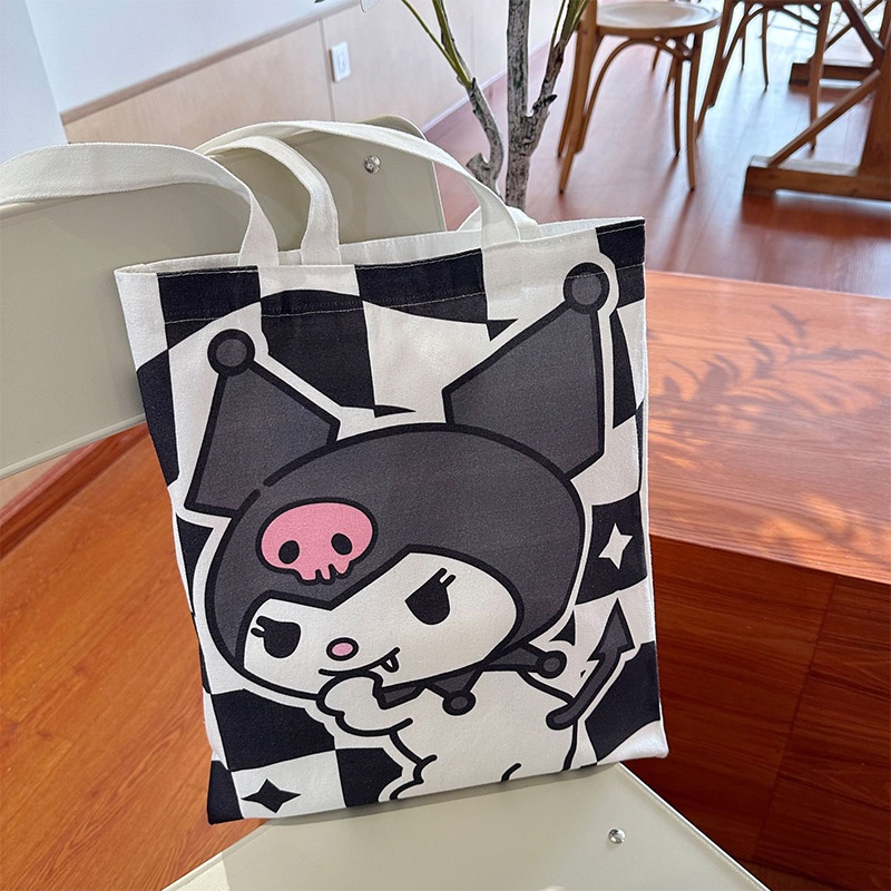 One Túi Xách Vải canvas Cỡ Lớn In Hình anime Kulomi Sanrio Đáng Yêu Cho Học Sinh