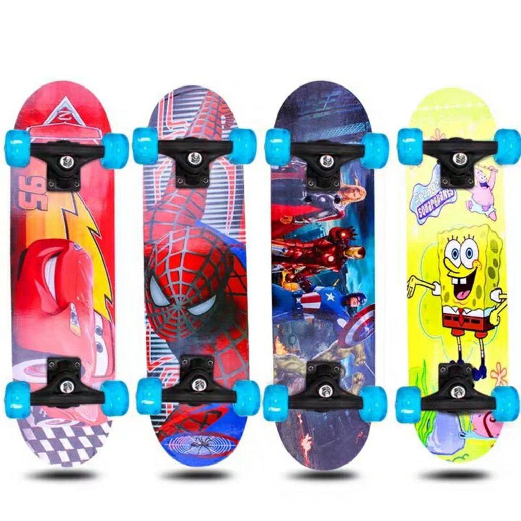 Ván Trượt Thể Thao Gỗ Phong Ép 7 Lớp Mặt Nhám - Dài 60cm Ván Trượt Thể Thao Hình Siêu Nhân Công Chúa