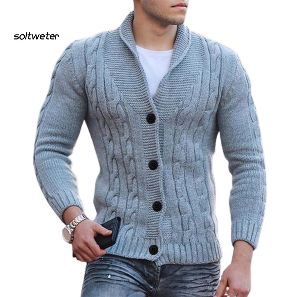 Áo Sweater Màu Sắc Trơn Cổ Bẻ Dáng Ôm Thời Trang Mùa Thu Cho Nam Giới