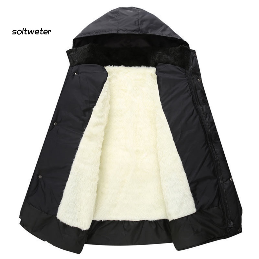 Áo Khoác Phao Phao Cổ Đứng Khóa Kéo Màu Trơn Giữ Ấm Mùa Đông Cho Nam