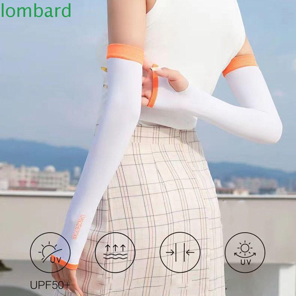 Găng Cánh Tay Chống Nắng Bằng Lụa Lạnh Co Giãn Màu Trơn Thời Trang Mùa Hè Cho Nữ