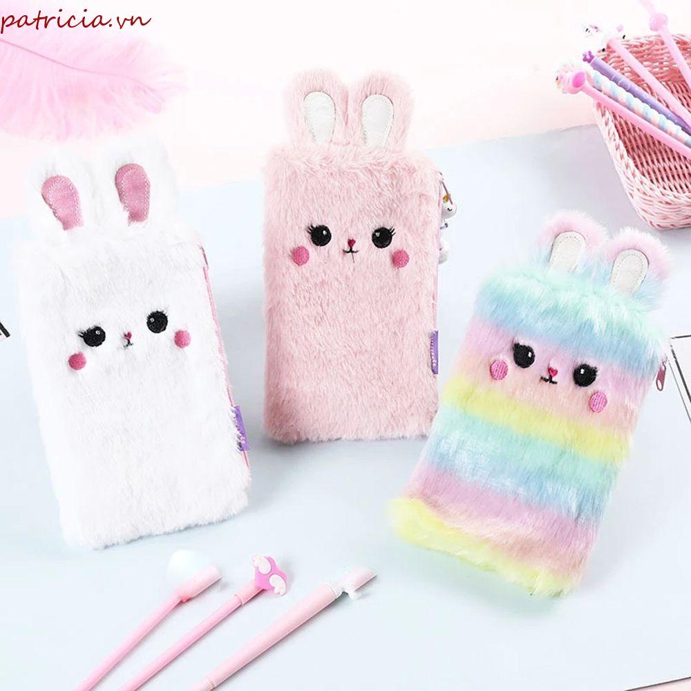 Túi Đựng Bút Phối Lông Sáng Tạo Sức Chứa Lớn Sắp Xếp Gọn Gàng Cho Học Sinh