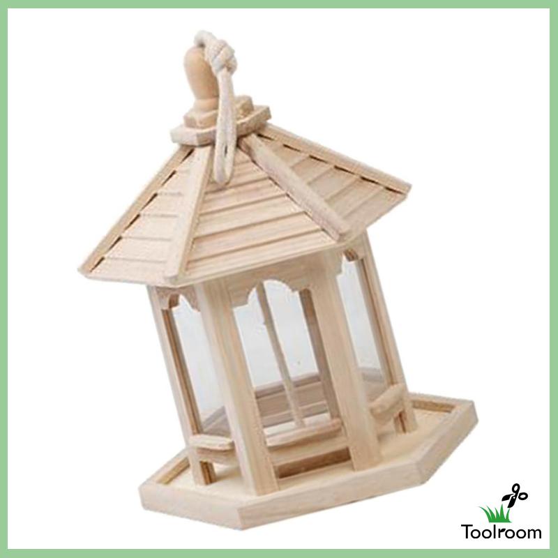 Khay Đựng Thức Ăn Cho Chim Bằng Gỗ Kích Thước 21x26cm Treo Trang Trí Sân Vườn