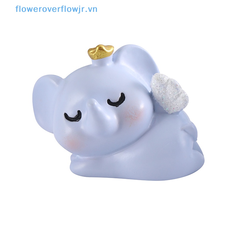 1 Tượng Voi Hồng Xanh Hoạt Hình Thu Nhỏ Bằng Nhựa Resin Cho Trang Trí Tiểu Cảnh