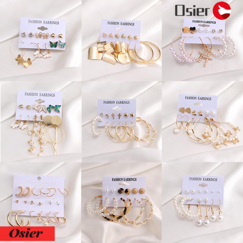 Set 1 / 6 Đôi Khuyên Tai Phong Cách Hàn Quốc Cho Nữ|Túi Đeo Chéo Thiết Kế Cá Tính Thời Trang