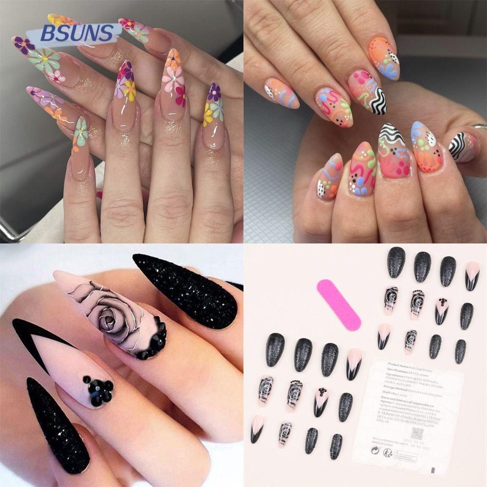 Móng Tay Giả Có Thể Tháo Rời Dạng Nhấn Phong Cách Pháp