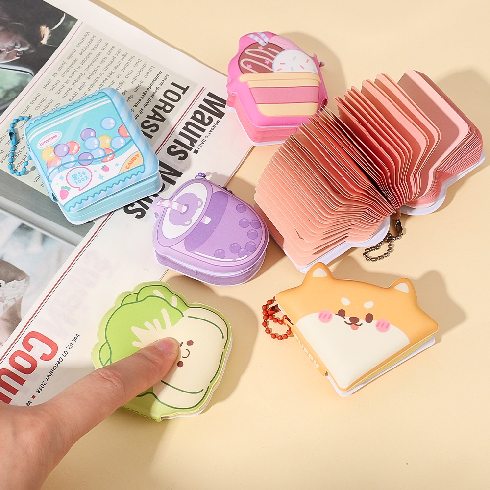 Gói 45 / 50 Tờ Giấy Dán Ghi Chú Tự Dính Hình Động Vật / Rau Củ Quả Mini Tiện Dụng Cho Học Sinh / Văn Phòng