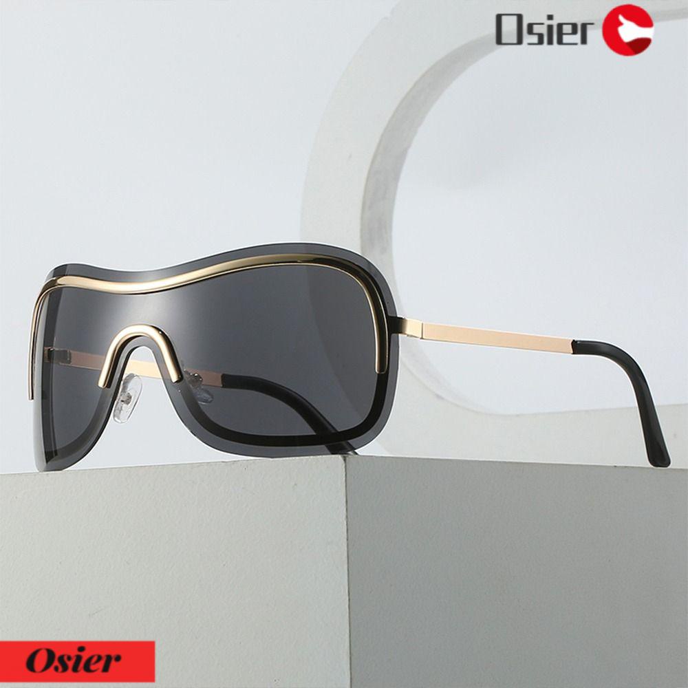 Kính Râm Hợp Kim Oversized Không Viền Màu Gradient Thời Trang Cho Nữ Y2k 1