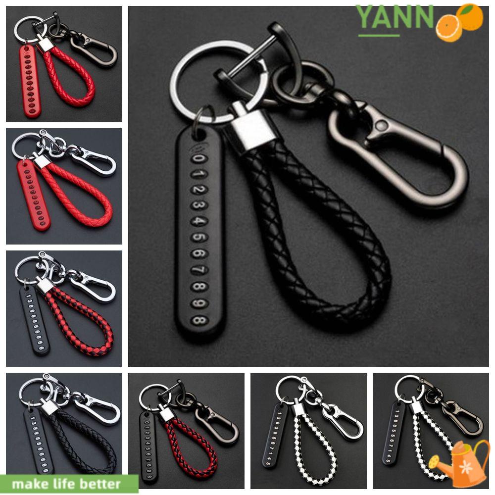 Móc Chìa Khóa Bằng Da Bện Chống Mất Tích Hợp Túi Xách Tiện Lợi 1