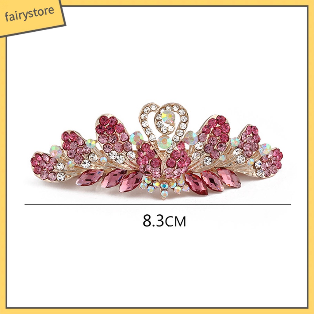 Kẹp Tóc Đính Đá Lấp Lánh Bằng Thép Không Gỉ Chống Trượt Trọng Lượng Nhẹ