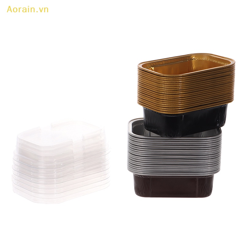 Set 10 Hộp Lá Nhôm Chịu Nhiệt Hình Chữ Nhật 168ML
