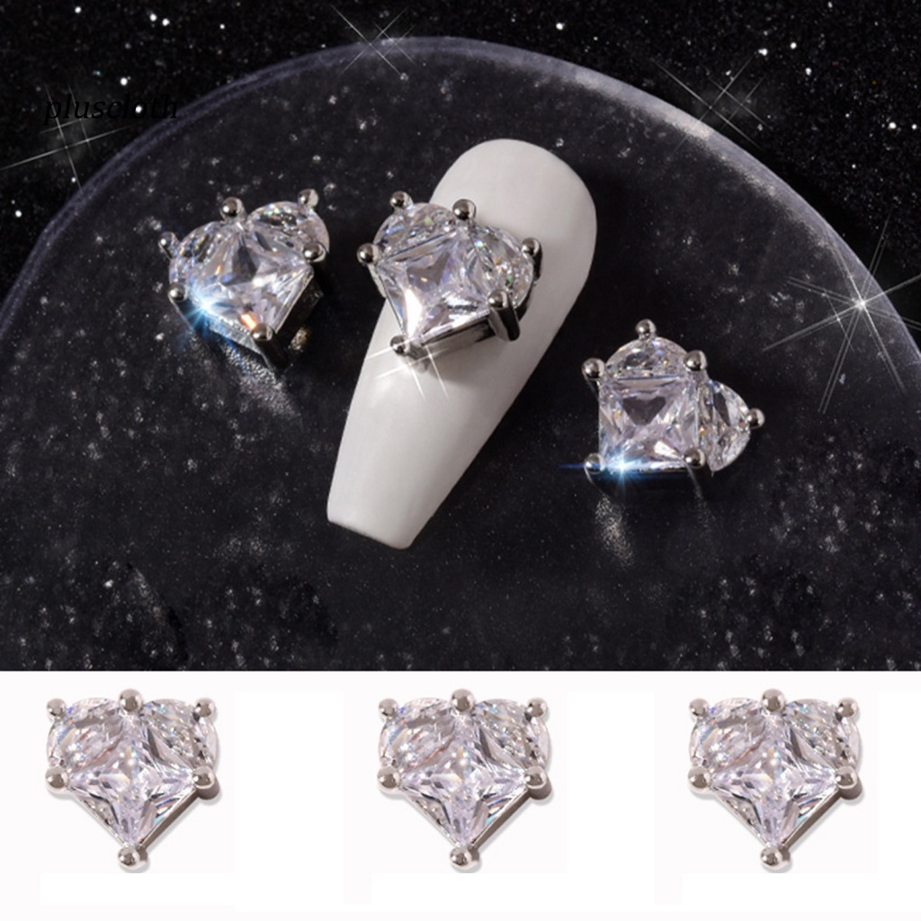 &lt; Plusclothing &gt; Hộp Phụ Kiện Trang Trí Móng Tay Thông Dụng Sáng Bóng Sang Trọng Kết Cấu Zircon Cho Cô Dâu